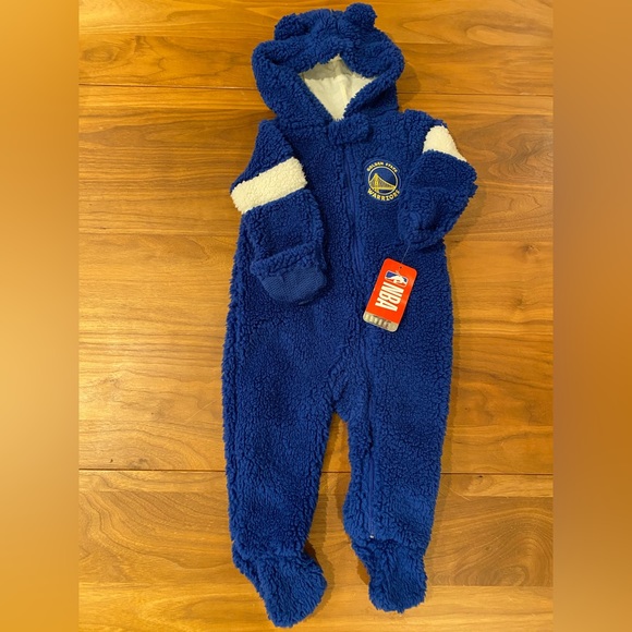 NBA Newborn Teddy Fleece Onesie - Golden State Warriors - 6M - Picture 1 of 3